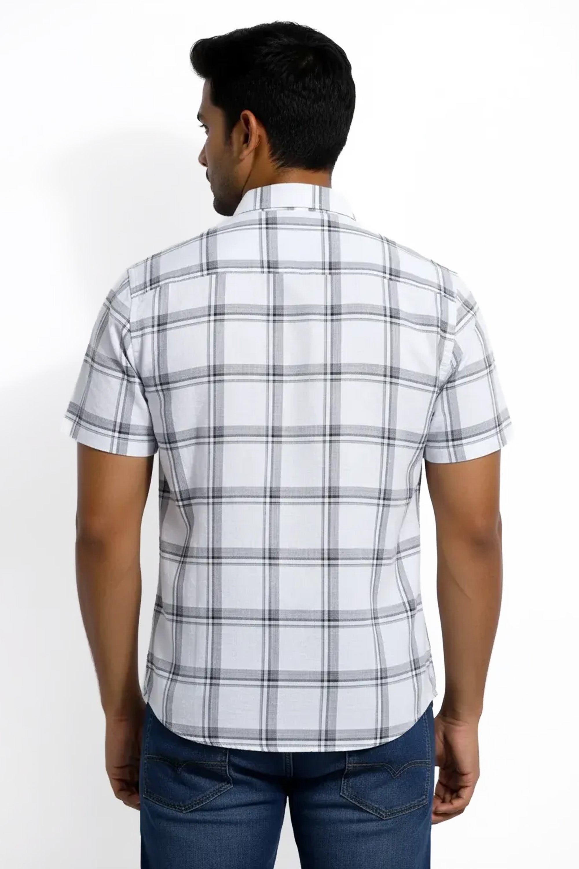 Slim Fit Cotton Checks S/S Shirt