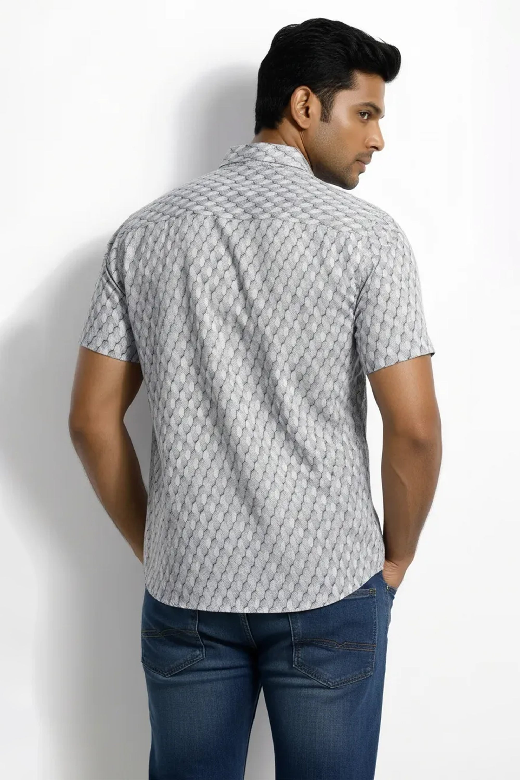 Slim Fit Cotton Printed S/S Shirt