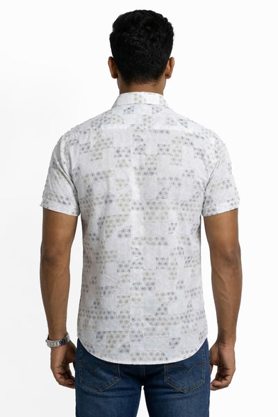 Slim Fit Cotton Printed S/S Shirt