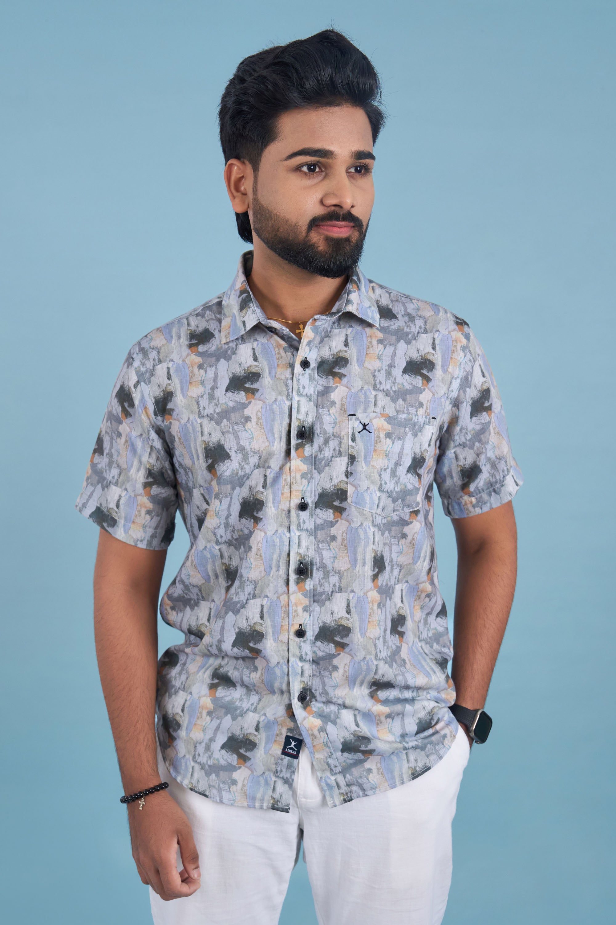Slim Fit Printed S/S Shirt