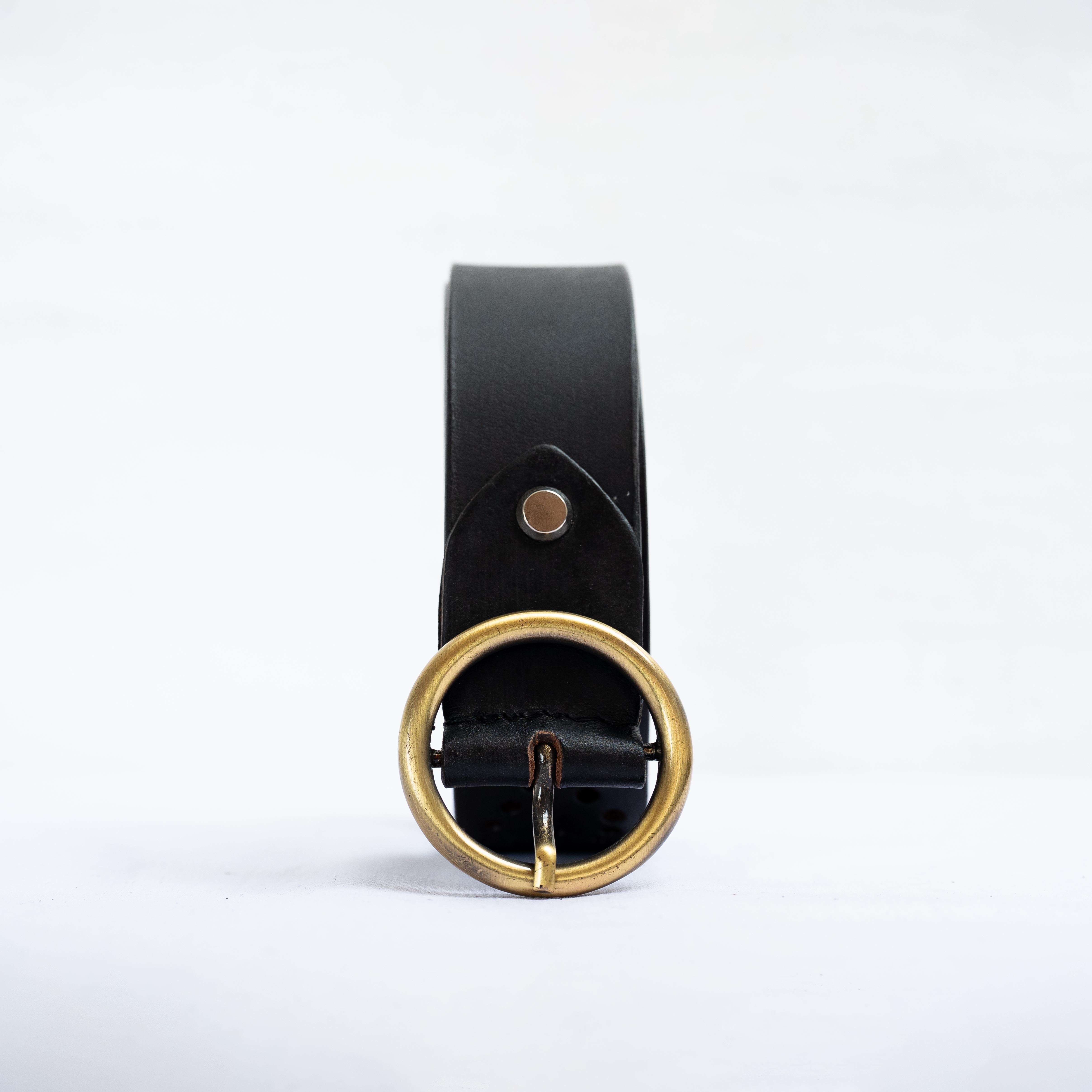Casual Ladies Leather Belt - Black