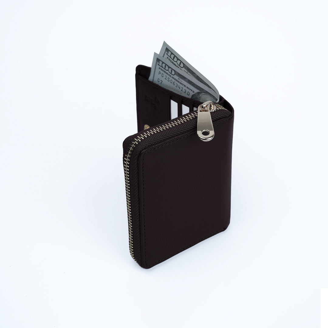 Italian Leather Ladies Wallet - Coffee Brown
