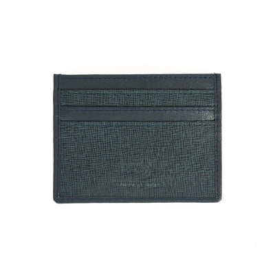RFID Saffiano Leather Card Wallet - Forest Green