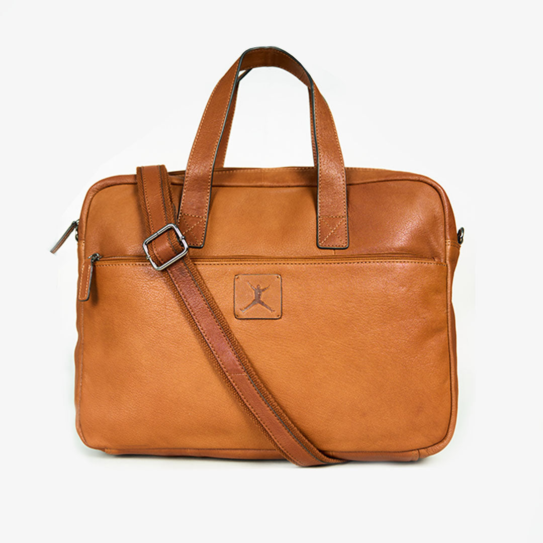 Italian Leather Executive Bag - Light Tan