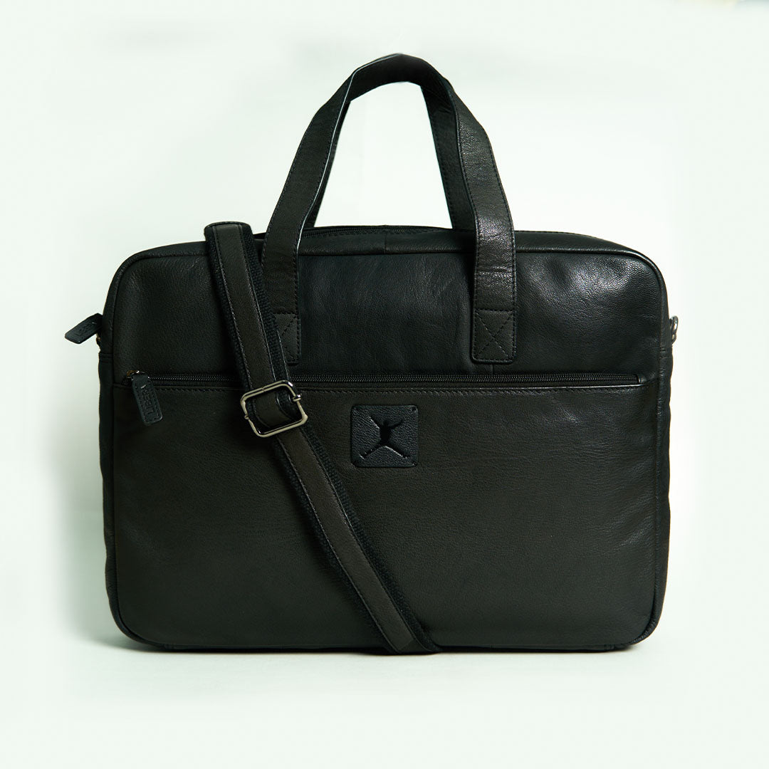 Italian Leather Executive Bag - Black