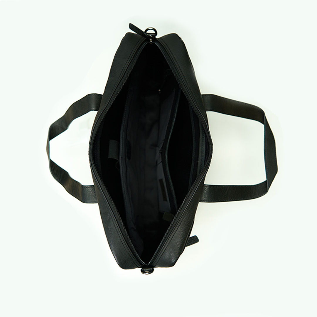Italian Leather Executive Bag - Black