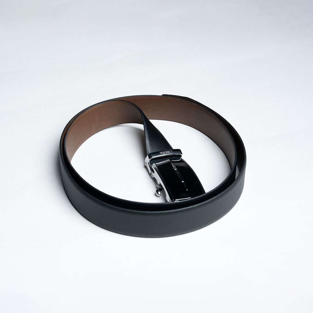 Auto Lock Belt - Black/Coffee Brown