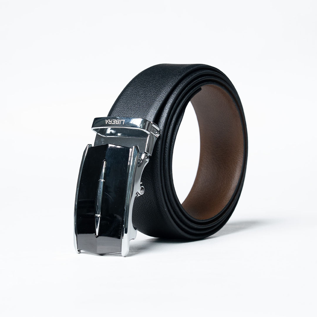 Auto Lock Belt - Black/Coffee Brown