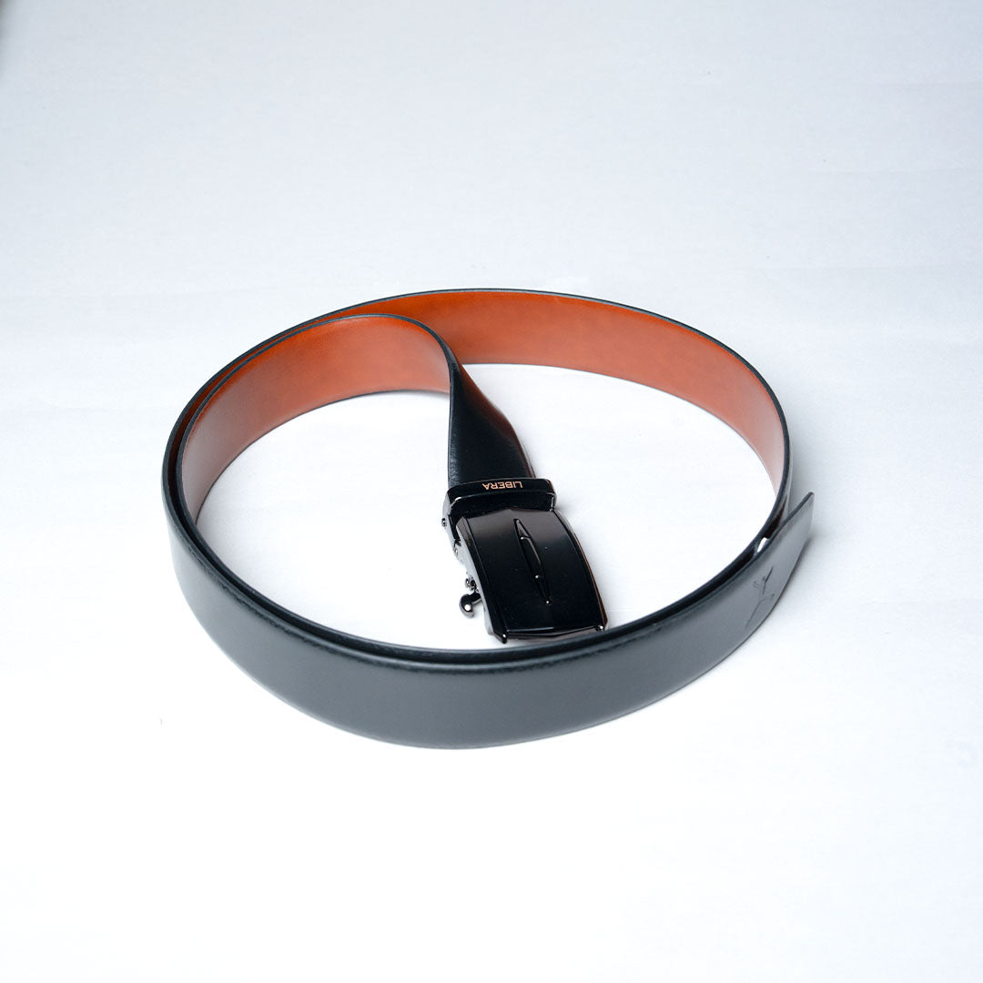 Auto Lock Belt - Black/Dark Tan