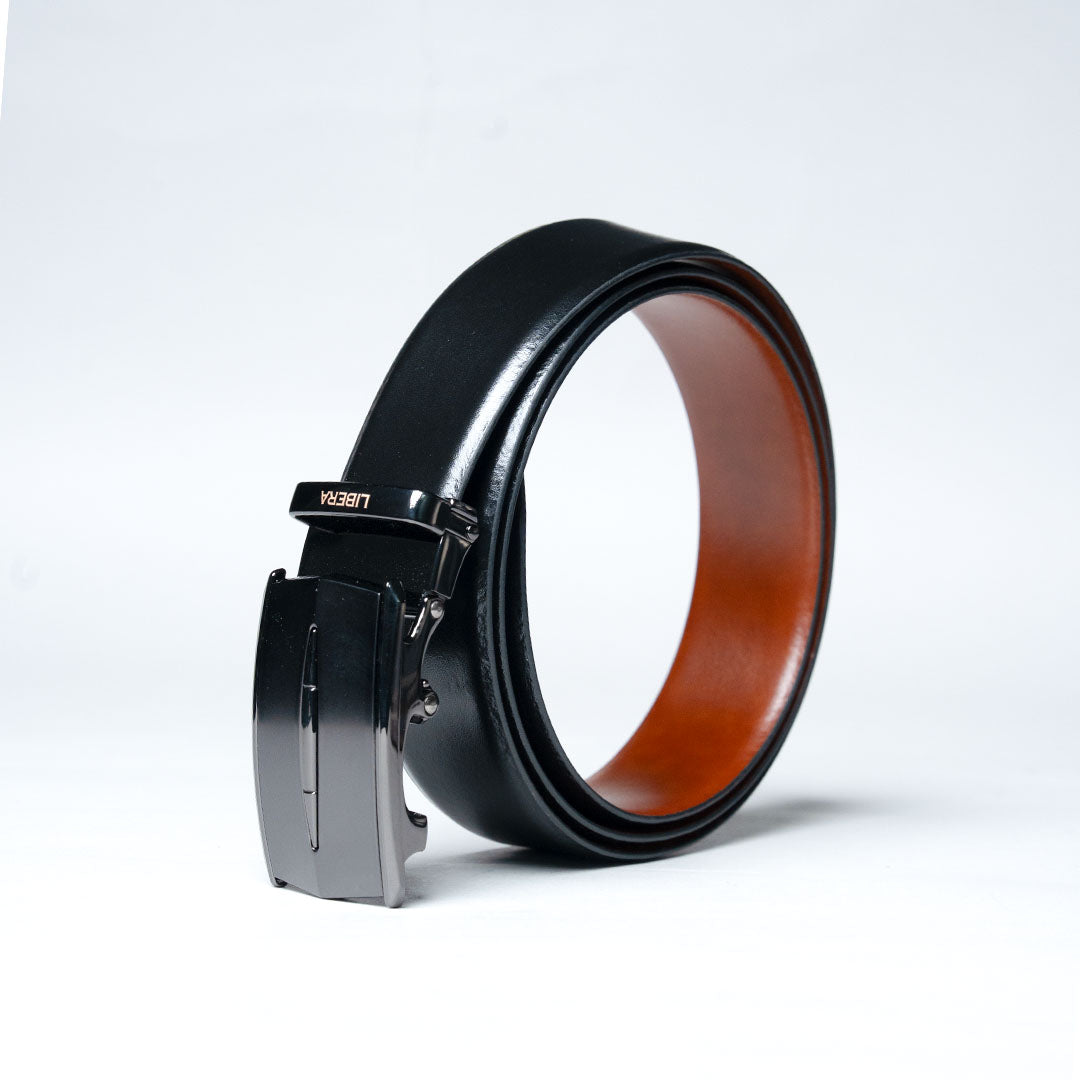 Auto Lock Belt - Black/Dark Tan