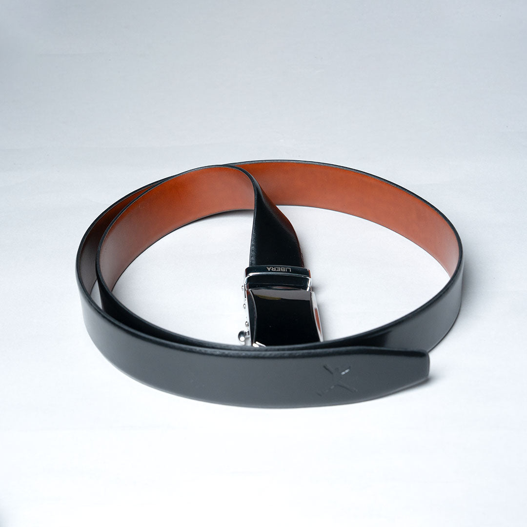 Auto Lock Belt - Black/Dark Tan