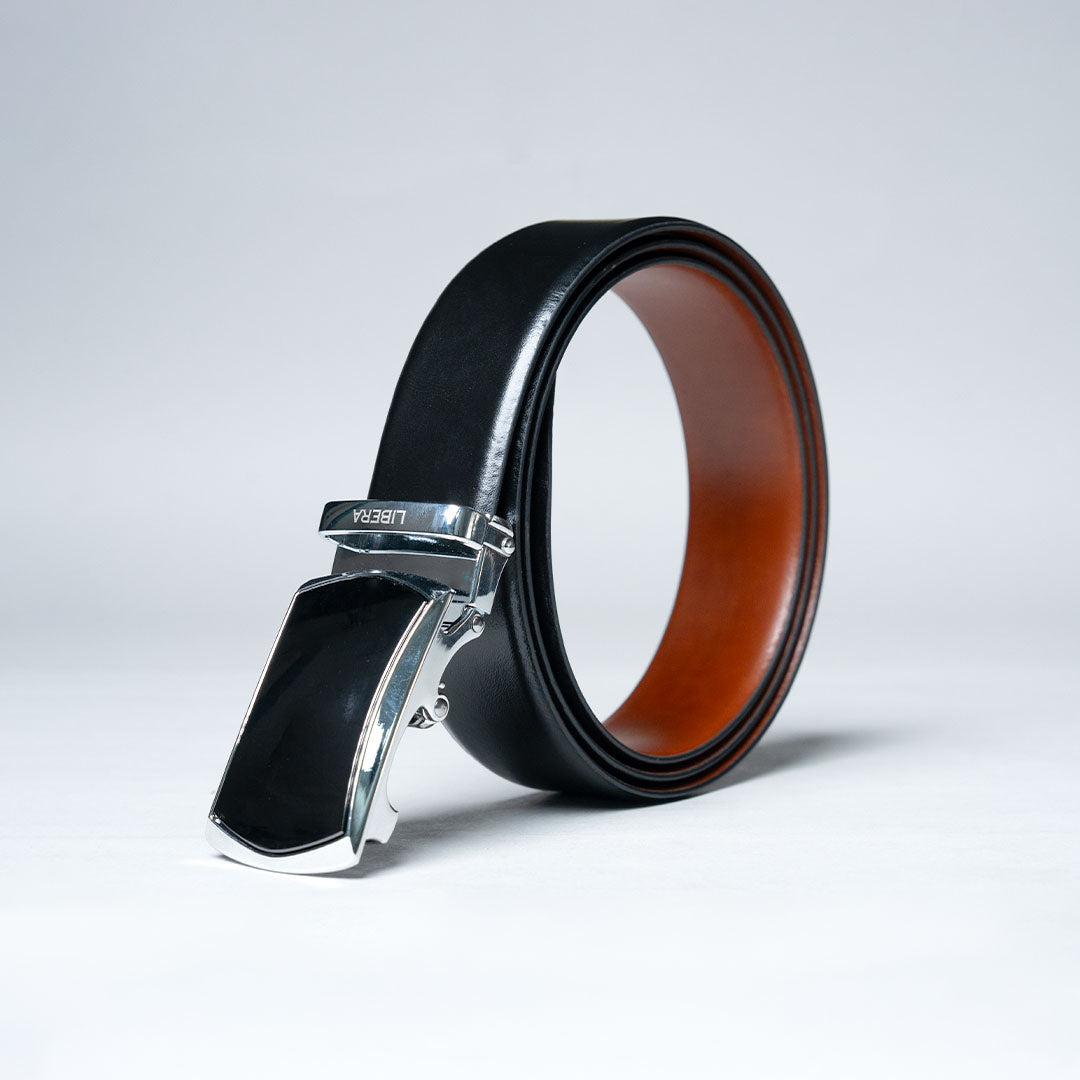 Auto Lock Belt - Black/Dark Tan