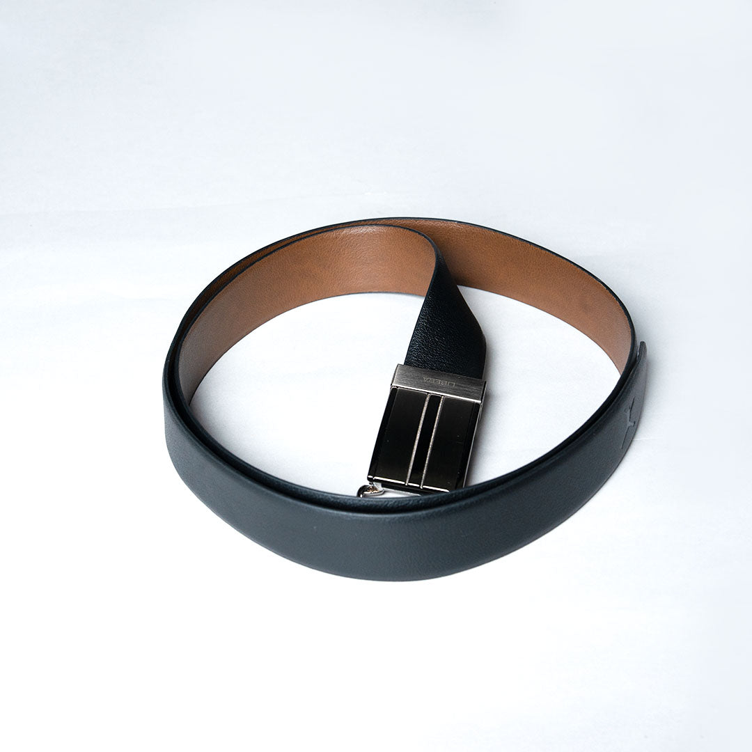 Auto Lock Belt - Black/Coffee Brown