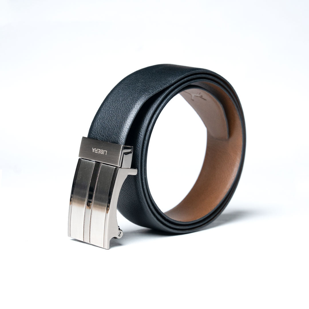 Auto Lock Belt - Black/Coffee Brown