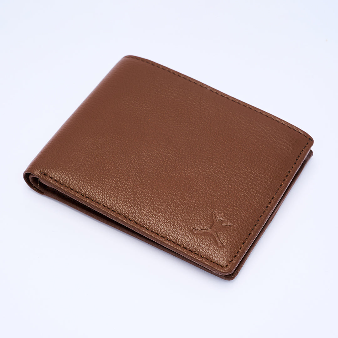 Genuine Leather RFID Wallet - Tan