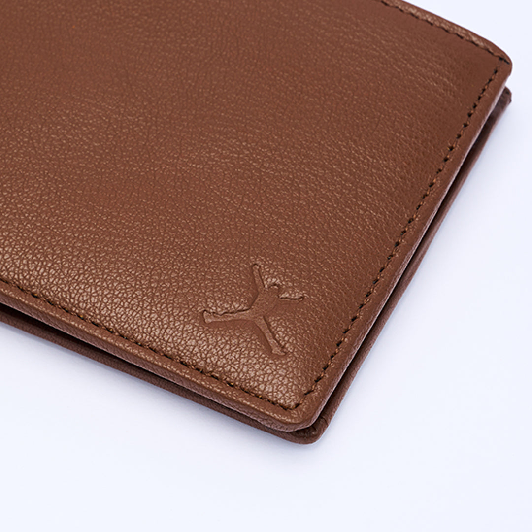 Genuine Leather RFID Wallet - Tan