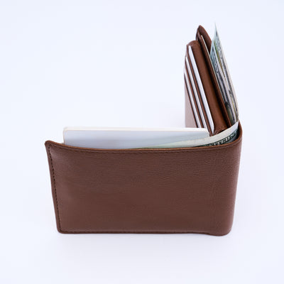 Genuine Leather RFID Wallet - Tan