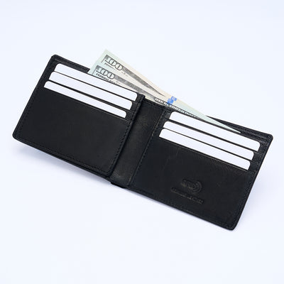 Genuine Leather RFID Wallet - Black