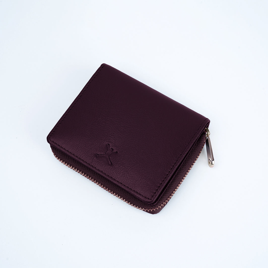 Italian Leather Ladies Wallet - Burgundy