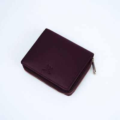 Italian Leather Ladies Wallet - Burgundy