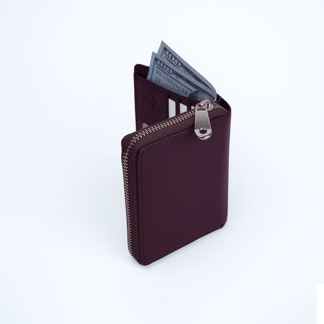 Italian Leather Ladies Wallet - Burgundy