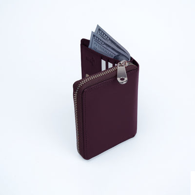 Italian Leather Ladies Wallet - Burgundy
