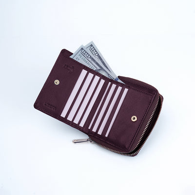 Italian Leather Ladies Wallet - Burgundy