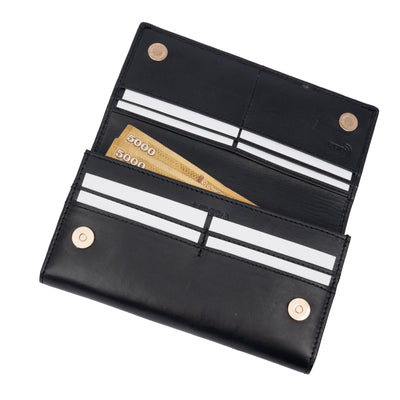 Italian Leather RFID Ladies Wallet - Black