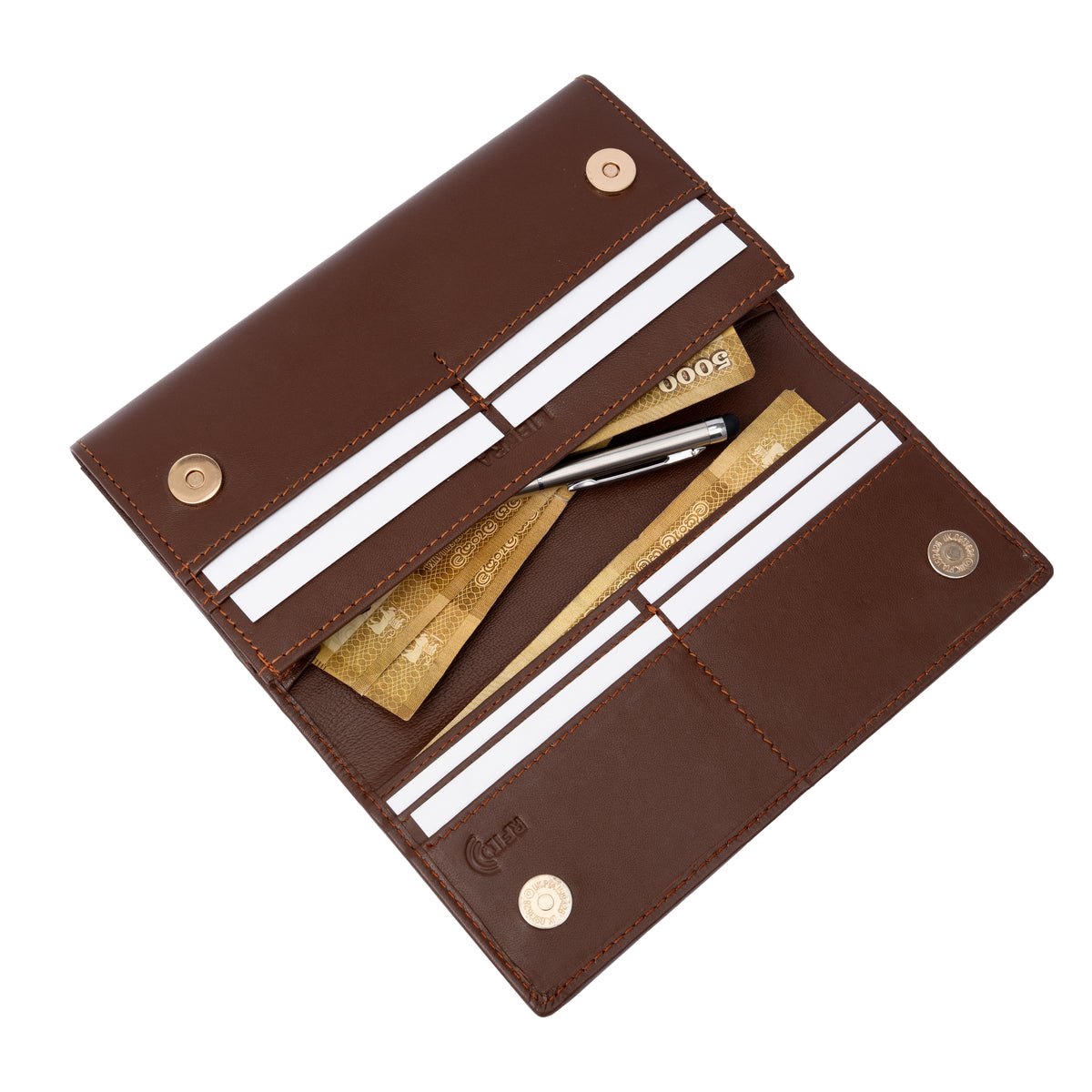 Italian Leather RFID Ladies Wallet - Tan