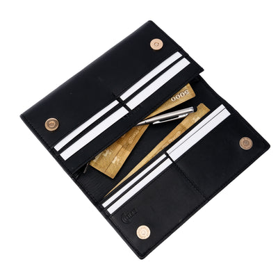 Italian Leather RFID Ladies Wallet - Black
