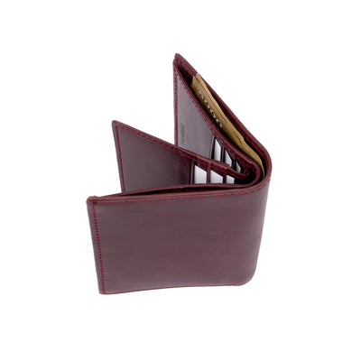 Italian Leather RFID Hip Wallet - Burgundy
