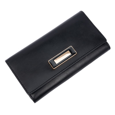 Italian Leather RFID Ladies Wallet - Black