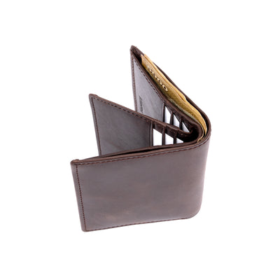 Italian Leather RFID Hip Wallet - Coffee Brown