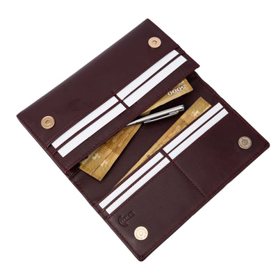 Italian Leather RFID Ladies Wallet - Burgundy