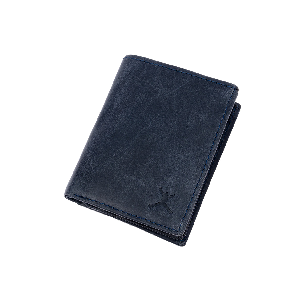 Italian Leather RFID Hip Wallet - Navy Blue