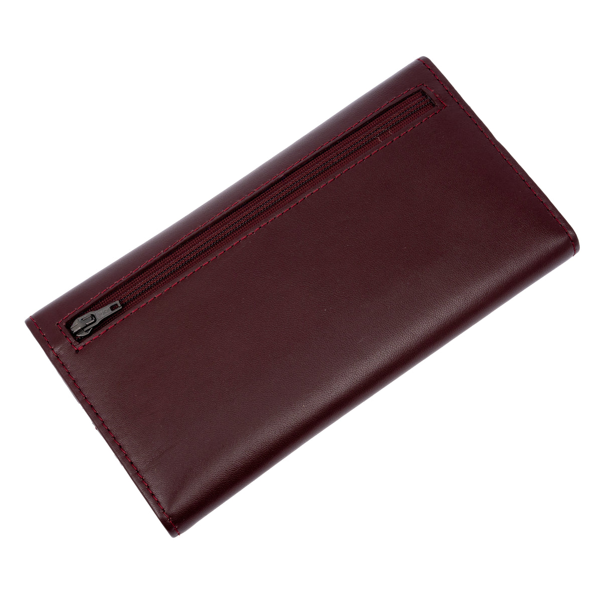 Italian Leather RFID Ladies Wallet - Burgundy
