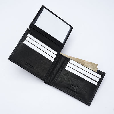 Italian Saffiano Leather RFID Wallet - Black