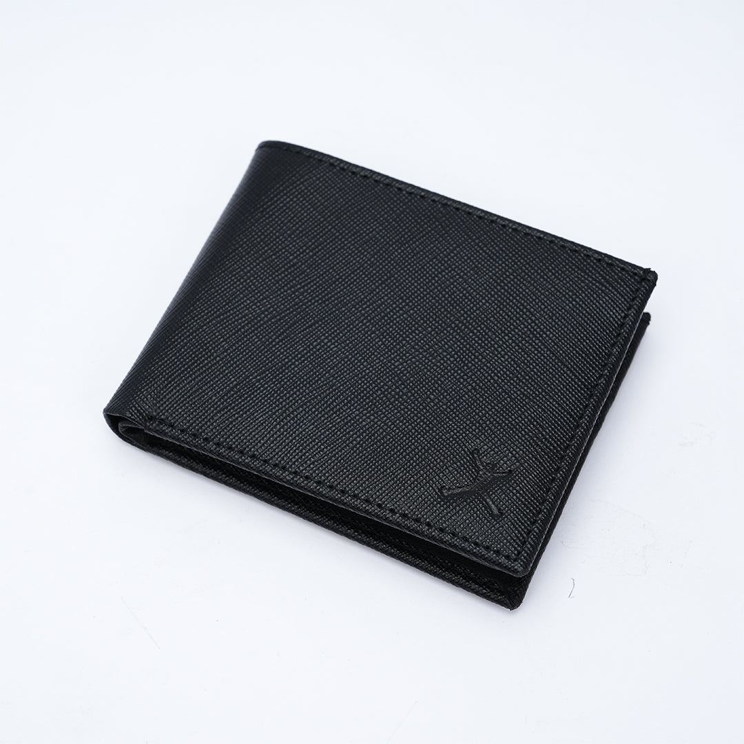 Italian Saffiano Leather RFID Wallet - Black