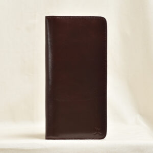 Leather Cheque Holder - Brown