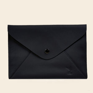 Leather Ladies Clutch Bag - Black