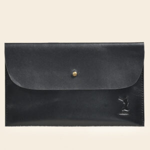 Leather Ladies Clutch Bag – Black