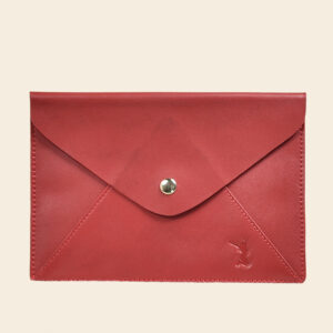 Leather Ladies Clutch Bag - Red