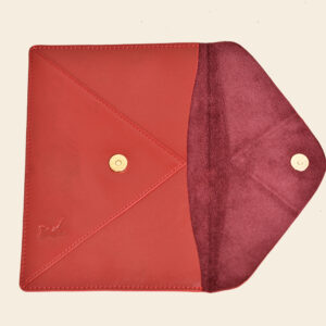 Leather Ladies Clutch Bag - Red
