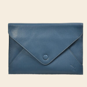 Leather Ladies Clutch Bag - Dark Blue