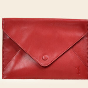 Leather Ladies Clutch Bag - Maroon