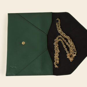 Leather Ladies Clutch Bag – Dark Green
