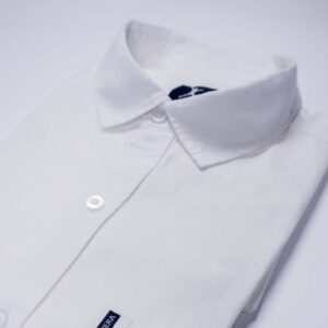 Regular Fit Short Sleeve Cotton Linen Plain - White
