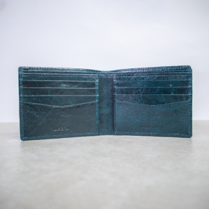 RFID Leather Wallet - Midnight Green