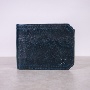 RFID Leather Wallet - Prussian Blue
