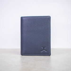 Leather Card Wallet - Grey